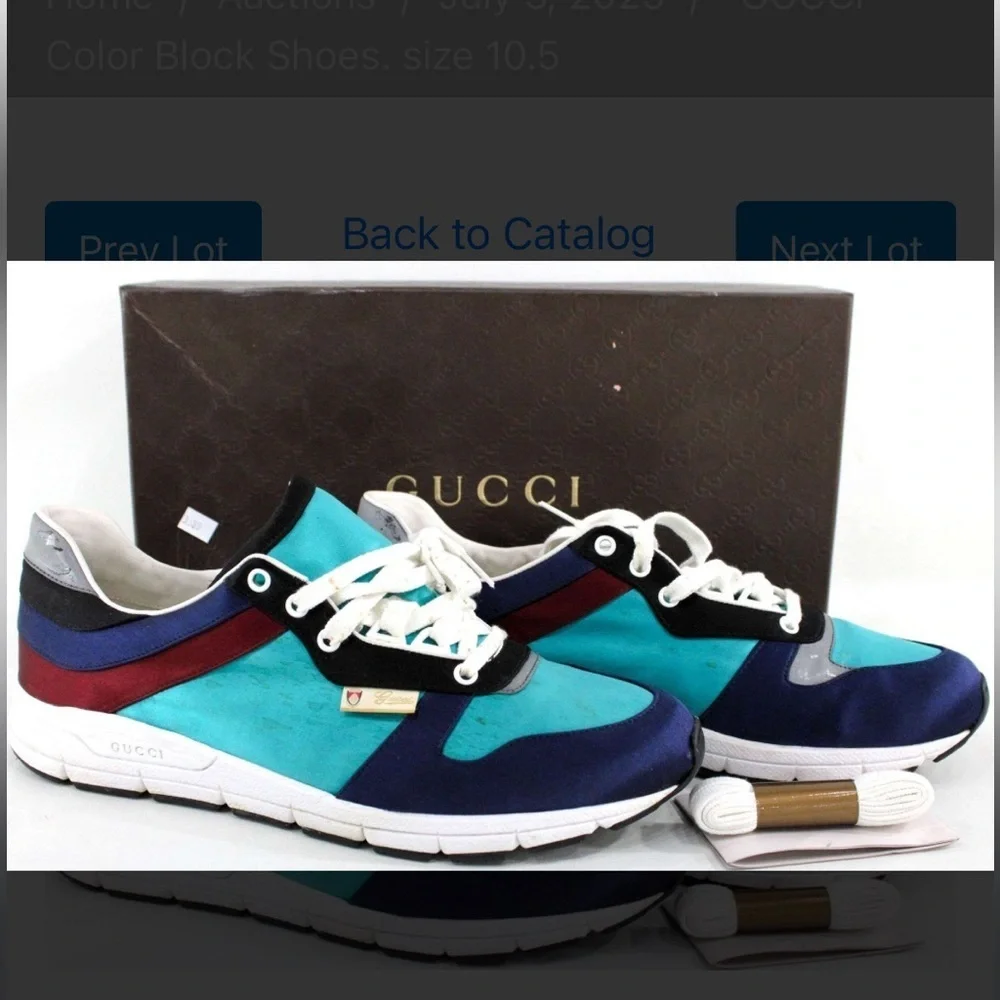 Gucci Color Block Blue and Red Designer Sneakers